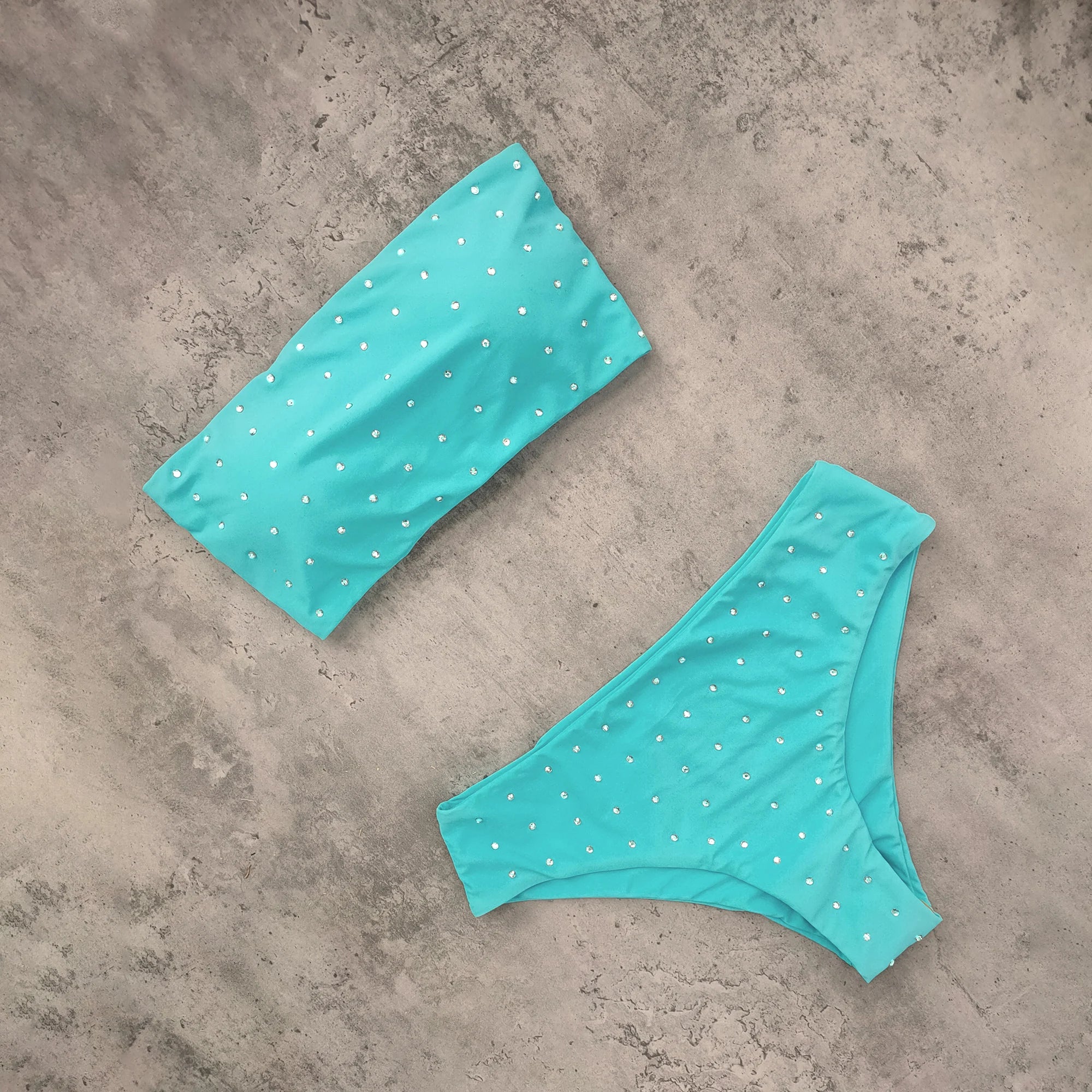 Reversible Bikinis Women Bandeau Swimwear Back Cross Halter Swimsuit Print High Waist Bathing Suit Femme Swim Wear Summer